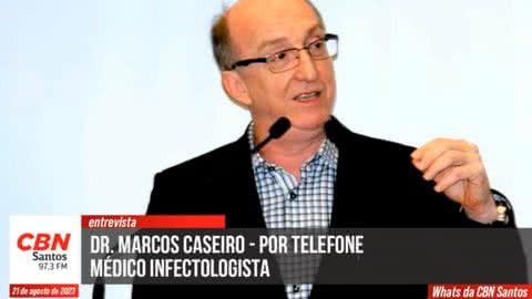 Em entrevista a CBN Santos, o Infectologista explica detalhes sobre a nova variante - Imagem: CBN Santos