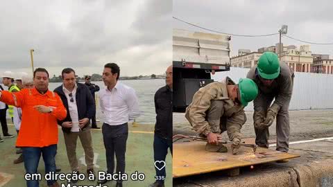 A medida busca evitar a queda de blocos de concreto do túnel - Imagem: reprodução redes sociais