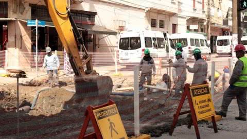 As obras concentradas no Centro Histórico serão ampliadas para a Avenida Visconde de São Leopoldo - Imagem: Prefeitura de Santos