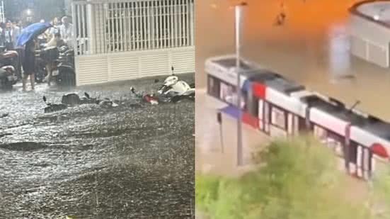 Até o momento, não houve registro de ocorrências graves nos morros. Entre às 18h e 21h da terça-feira (18) choveu 124,4 mm - Imagem: Reprodução/ Redes Sociais