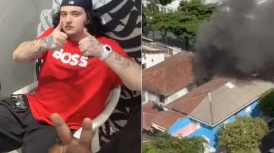 A rsponsável pelo imóvel afirmou que o incêndio teve início no ventilador da sala - Imagem: Reprodução/ Redes Sociais